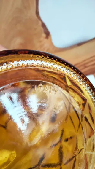 Caraffa in vetro ambrato vintage anni 70