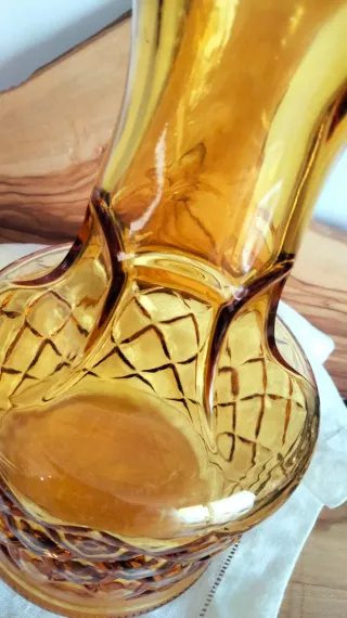 Caraffa in vetro ambrato vintage anni 70