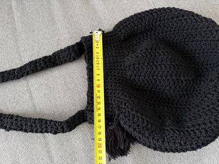 Bolso saco crochet negro hecho a mano NUEVO