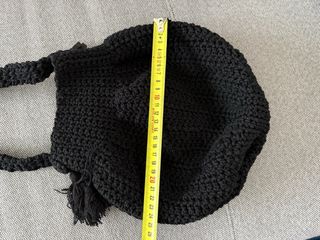 Bolso saco crochet negro hecho a mano NUEVO