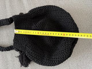 Bolso saco crochet negro hecho a mano NUEVO