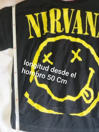 Camiseta Nirvana Crop Top "Smiley Face" Oficial S
