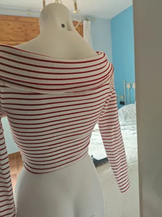 Jersey rayas rojas y blancas cremallera