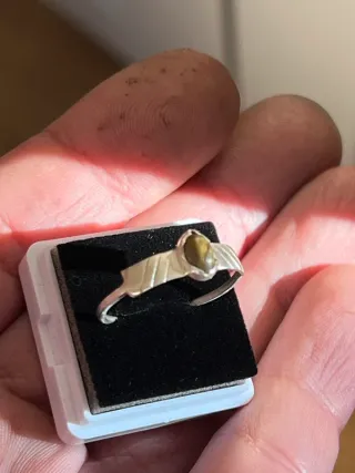 Anello in argento massiccio 800 autentico con piet