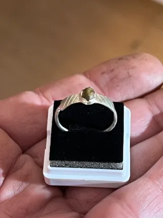 Anello in argento massiccio 800 autentico con piet