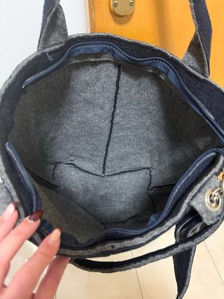 Borsa blu navy con pochette