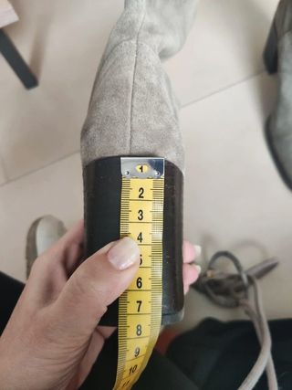 Botas botines Zara piel cuero auténtico ante caqui