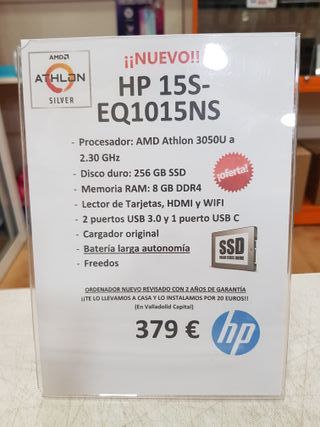 HP 15S-EQ1015NS Portátil Blanco