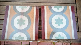 2 Baldosas Hidráulicas Vintage Decorativas