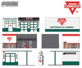 Diorama Gasolinera Conoco Greenlight 1/64