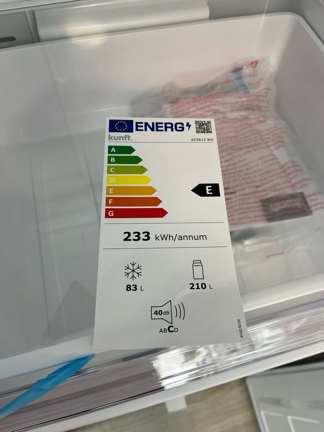 ️ FRIGORÍFICO COMBI KUNFT (KC9613) - BLANCO Y ESPA