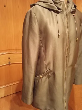 Abrigo Parka Mango Talla L Verde Oliva
