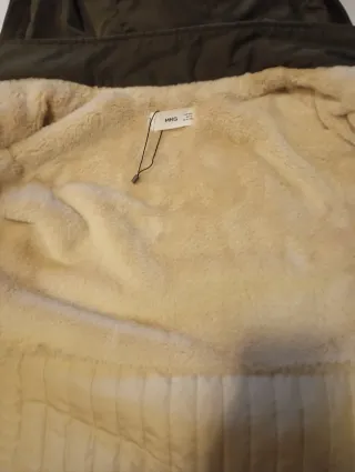 Abrigo Parka Mango Talla L Verde Oliva