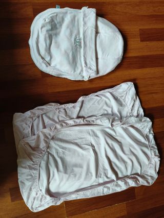 Saco Silla Bebé Auto Minnie Mouse + 2 Sábanas Cuna