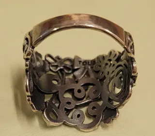 Anillo TOUS Plata Oxidada Flores Mariposas