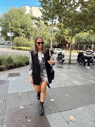 Vestido estampado corto