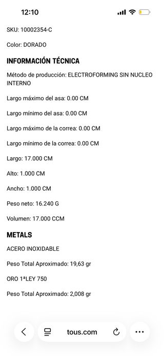 Pulsera TOUS Sweet Dolls Oro 18k