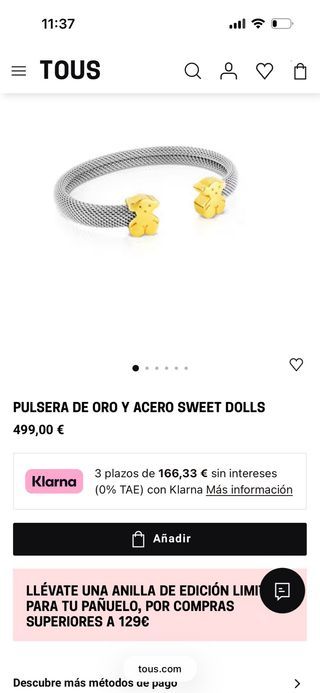 Pulsera TOUS Sweet Dolls Oro 18k