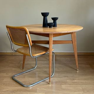 Mesa redonda vintage madera