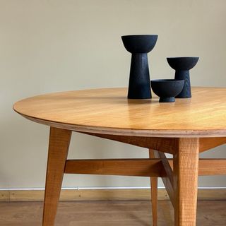 Mesa redonda vintage madera