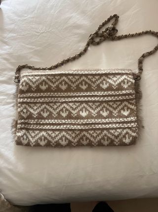 Bolso lana y piel invierno ciervo árbol