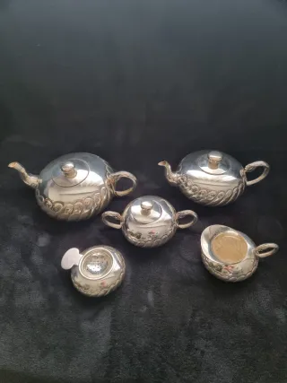 Juego de té y café Alpaca antiguo vintage.