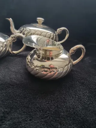 Juego de té y café Alpaca antiguo vintage.