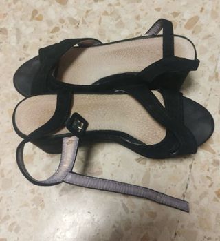 Sandalias de tacón negras mujer
