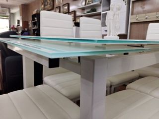 Mesa extensible cristal y metal - Envio gratis