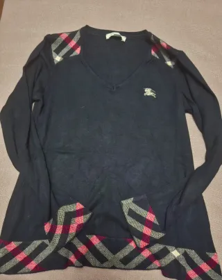 Maglia Burberry donna nera con fantasia