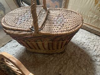 Lote de cestas antiguas de mimbre SOLO RECOGIDAS