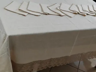 Tovaglia Paoletti Lino 12 Pezzi con Ricamo