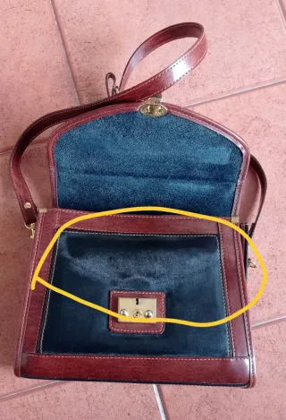 Bolso elegante piel marrón y negro