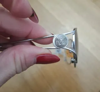 Occhiali da donna rotondi oro e arancio