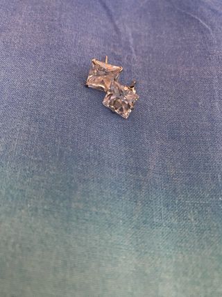 Pendientes Cuadrados Diamante Plata