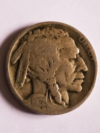 MONEDA FIVE CENTS.1928S.BUFALO.BUENA FECHA.