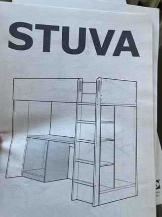 Litera alta Ikea blanca con balda y colchon