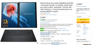 ASUS Zenbook Duo OLED UX8406CA-QL078W Grigio