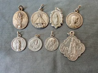 Lote 8 Medallas Vírgenes Plata