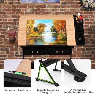 Mesa de dibujo inclinable