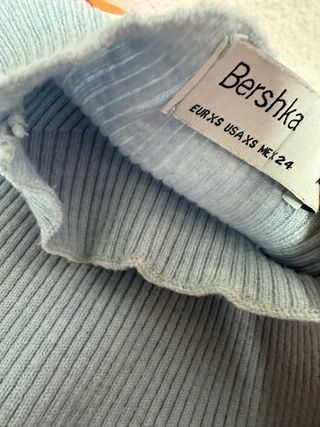 Vestido de punto azul sin mangas