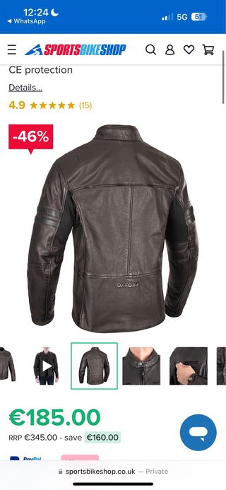 Cazadora de cuero talla XL con protecciones