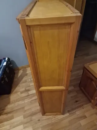 Vitrina de madera con puertas de cristal