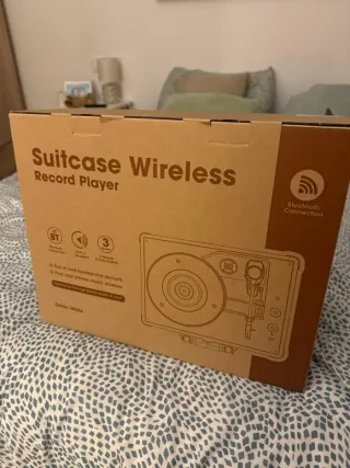 Tocadiscos Portátil Blanco y Negro