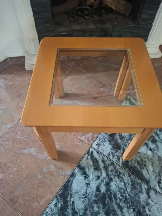 Mesa de centro madera y cristal