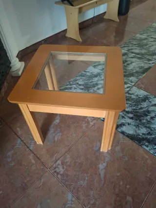 Mesa de centro madera y cristal
