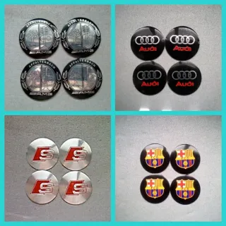 Pegatinas 56mm tapabuje centro rueda AMG Audi logo