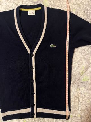 Cardigan Lacoste Blu/Bianco Uomo