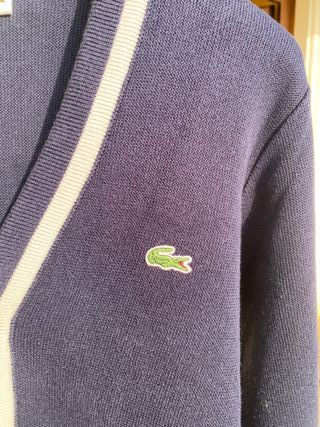 Cardigan Lacoste Blu/Bianco Uomo