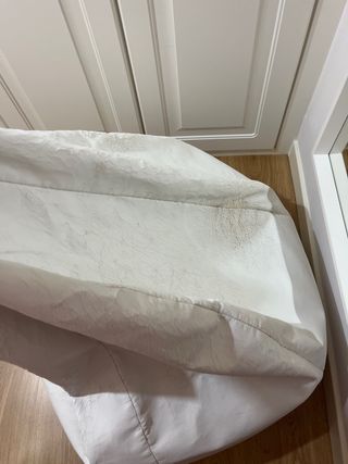 Puff di pelle bianco